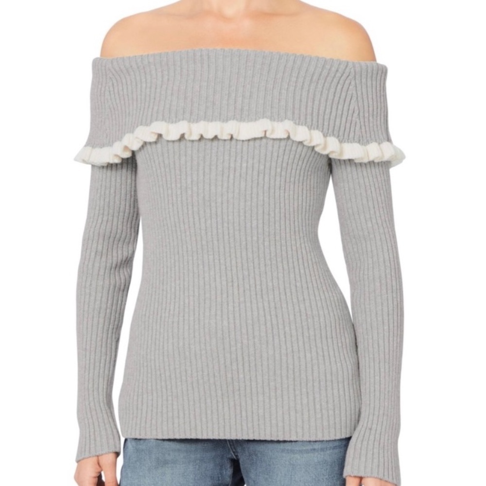 INTERMIX Rayln Off The Shoulder Long Sleeve Sweater